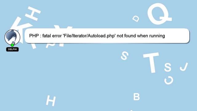 PHP : fatal error 'File/Iterator/Autoload.php' not found when running phpunit смотреть онлайн