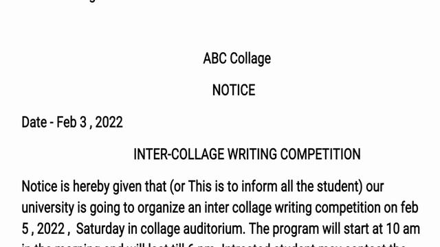 Notice writing- BBS first years -5marks смотреть онлайн