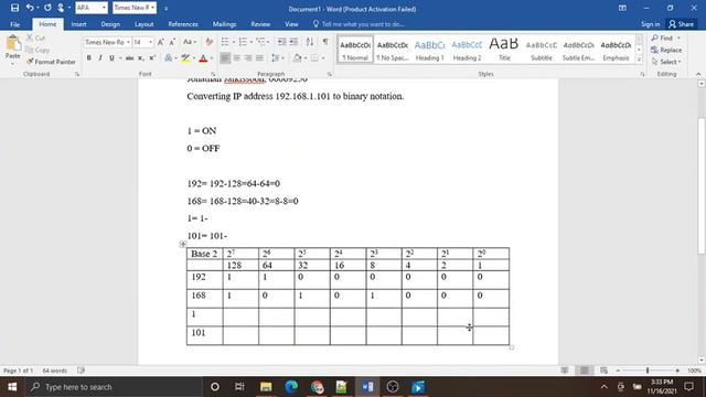 Converting IP address 192 168 1 101 to binary notation смотреть онлайн