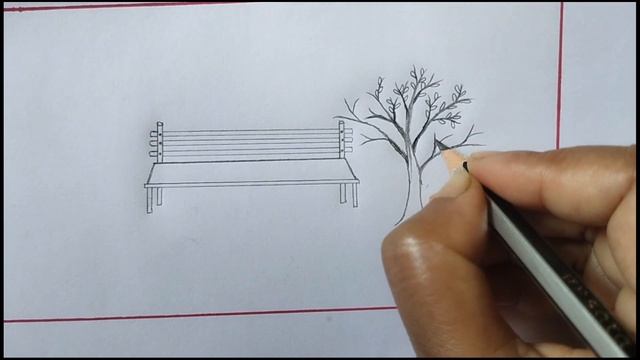 How To Draw Road Side Scenery || Easy Scenery Drawing смотреть онлайн