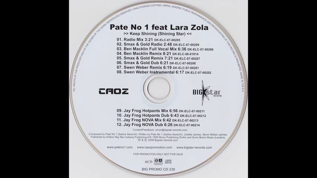 Pate No1 Feat. Lara Zola - Keep Shining (Shining Star) (Jay frog NOVA Dub) смотреть онлайн