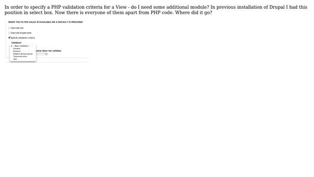 Drupal: No PHP validation criteria in Views смотреть онлайн