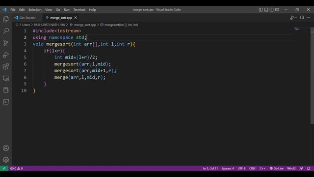 Merge Sort Using C++ | Merge Sort Algorithm | Merge Sort Logic смотреть онлайн