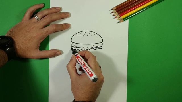 Como dibujar una hamburguesa ? paso a paso 3 | How to draw a hamburger ? 3 смотреть онлайн