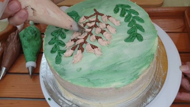 How to pipe Acacia Flower Buttercream on cake смотреть онлайн