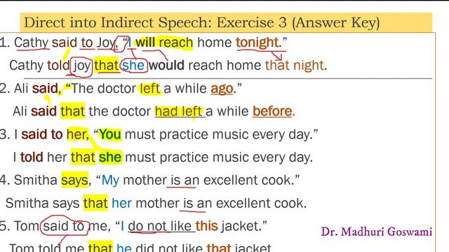 Direct-Indirect Speech | Practice | Exercise 3 смотреть онлайн