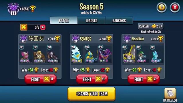 Monster Legends Best Team Combat Review Progress Multiplayer Mode Season5 Player vs Player смотреть онлайн