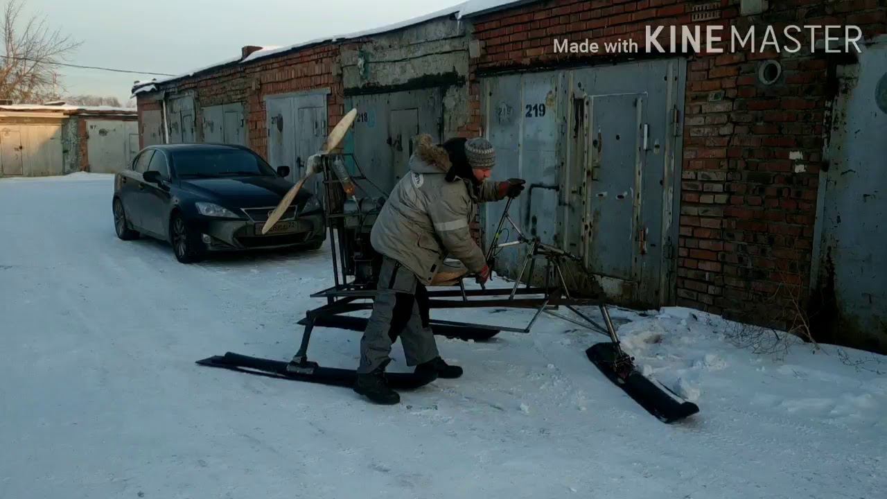 Аэросани. Самодельные аэросани. Сани своими руками. Первый выезд. смотреть онлайн