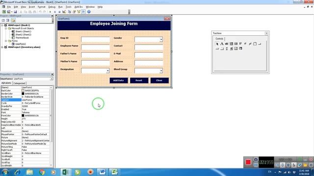 VBA Userform In MS Excel | beginner to advance | Employee Joining Userform смотреть онлайн