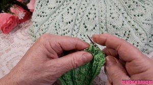 Узор Для Круглой Кокетки Спицами/ МК Попетельный/ Большой Размер