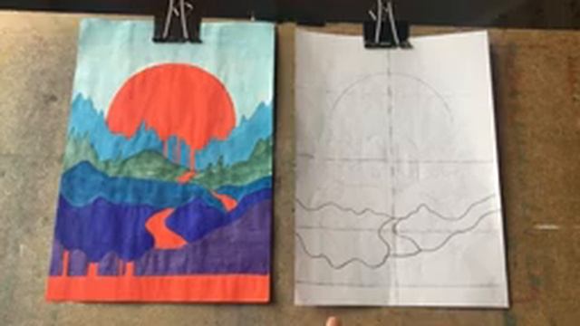 Здравствуйте. Тема «Красная Луна» от 04.02.21 акварель, гуашь, цв карандаши смотреть онлайн