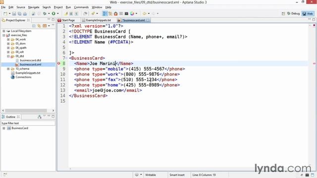 36 Exercise Declaring a DTD for our BusinessCard XML file смотреть онлайн