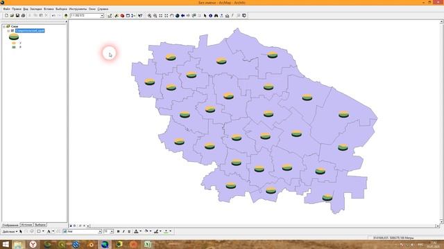 ArcGIS 9 - № 19. Диаграммы (Тематические карты ). смотреть онлайн
