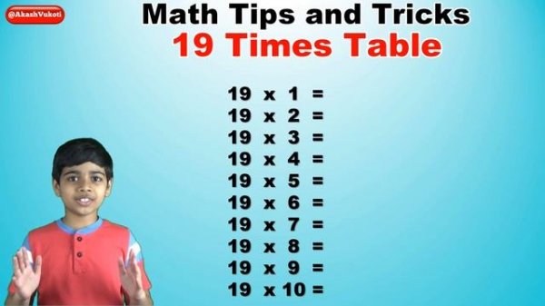 Learn 19 Times Multiplication Table | Easy and fast way to learn | Math Tips and Tricks