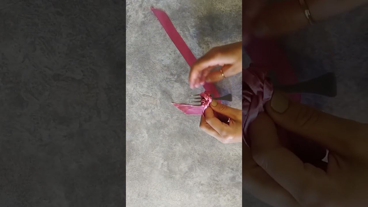 Как завязать бант при помощи вилки смотреть онлайн