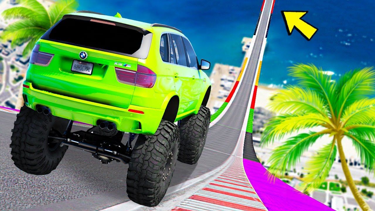 СПУСК С ОГРОМНОЙ ДУГИ БЕЗ ТОРМОЗОВ НА ЧИТ ТАЧКАХ В ГТА 5 МОДЫ! ОБЗОР МОДА В GTA 5! смотреть онлайн