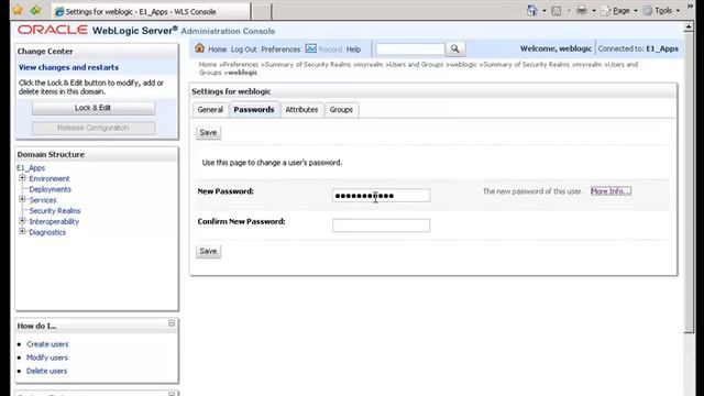 Oracle EnterpriseOne - Changing the Weblogic Password in EnterpriseOne смотреть онлайн