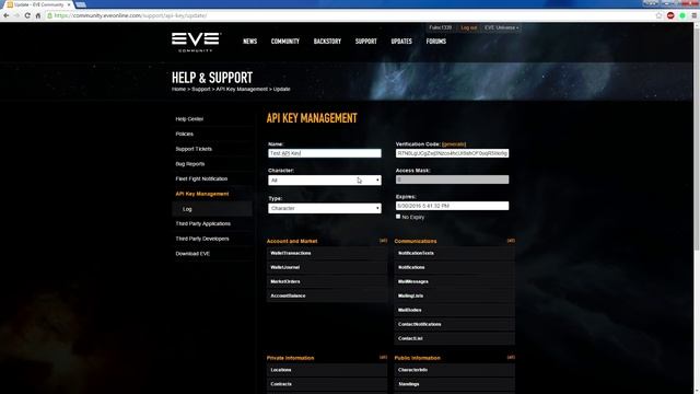Eve online Tutorial - Making an API key смотреть онлайн