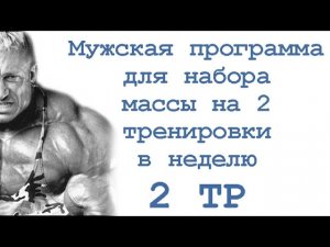 Мужская программа для набора массы на 2 тренировки в неделю (2 тр)