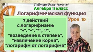 Действия с логарифмами. Логарифм от логарифма. Алгебра 11 класс