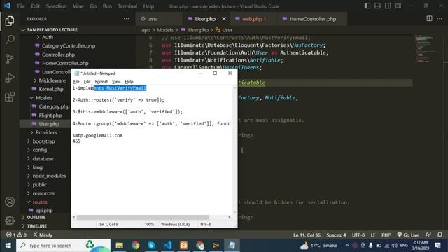 Laravel 10 Tutorials :How to send email using Gmail | Send Verification Email using SMTP Server смотреть онлайн