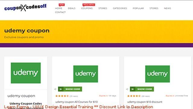 Learn Figma - UI/UX Design Essential Training coupon - udemy discount смотреть онлайн