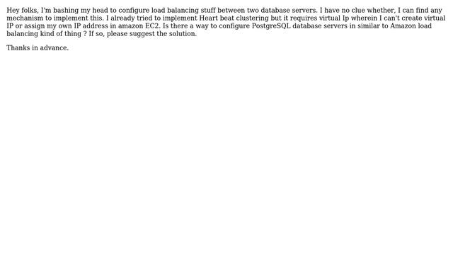 PostgreSQL 9.0 HA load balancing between servers смотреть онлайн