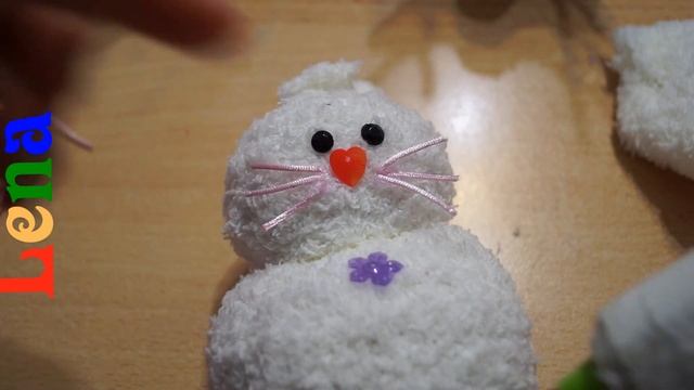 Socken Katze Basteln ? How To Make Sock Cat DIY ? Котенок из носка