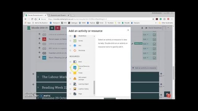 Resource List Tutorial Moodle Plug In смотреть онлайн