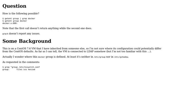 Unix & Linux: Inconsistency between "getent group" and "getent group ＜groupname＞" why? смотреть онлайн