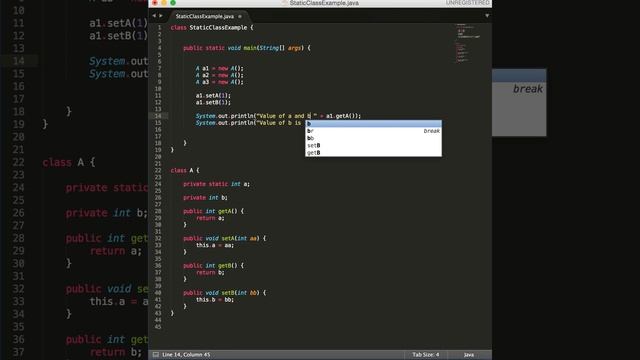 Static variable Example in Java смотреть онлайн
