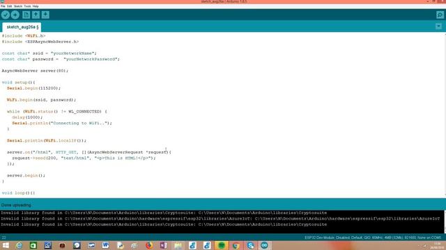 ESP32 Arduino web server: Serving HTML смотреть онлайн