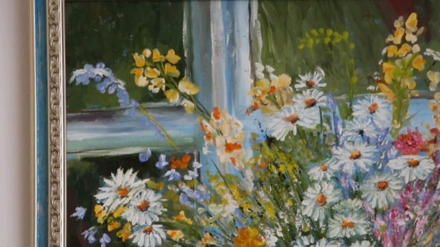 Картина маслом Любимые цветы смотреть онлайн