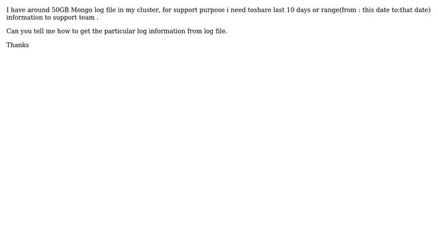 Databases: How to get the Mongo log information for particular range from Mongod.log file? смотреть онлайн
