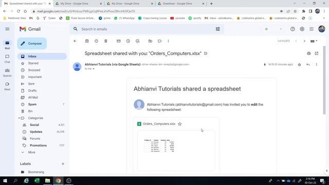 Share excel file and edit like normal excel file using Google Drive for Desktop смотреть онлайн