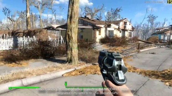 Playing Fallout 4 on Intel Coffee Lake UHD 630 (no discrete graphics card)