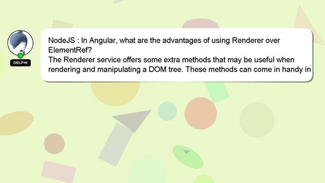NodeJS : In Angular, what are the advantages of using Renderer over ElementRef? смотреть онлайн