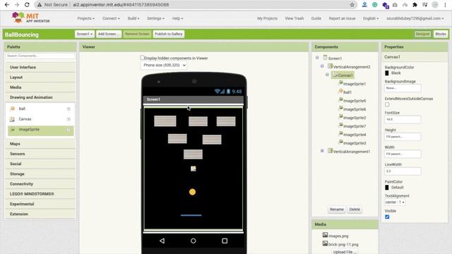 How To Make Bouncing Ball Game in MIT App Inventor 2 [ Ball Game ] смотреть онлайн