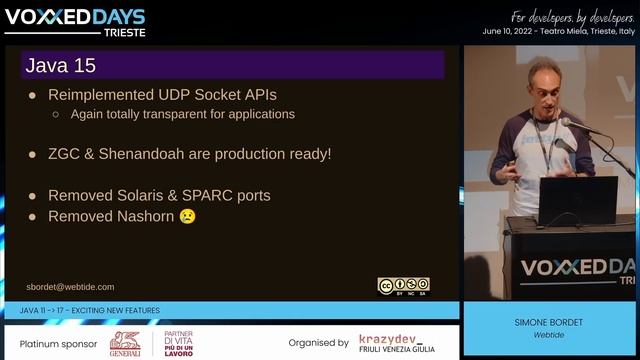 [VDTRIESTE22] Java 11 to 17 - Exciting New Features - Conference by Simone Bordet смотреть онлайн