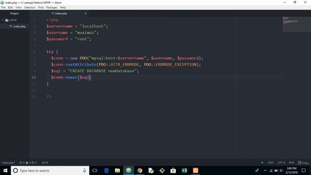 1 Creating a Database using PDO || PHP смотреть онлайн