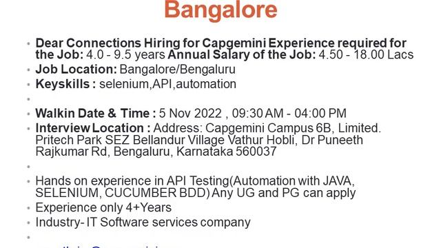 | 04 Nov 2022 | Manual & Automation Testing Jobs | @SoftwareTestingVacancies смотреть онлайн