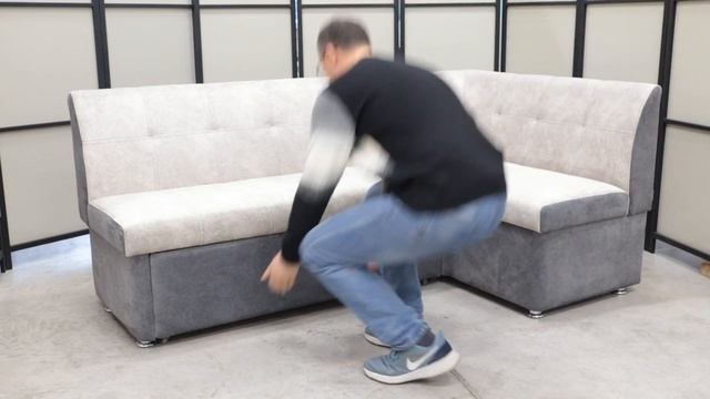 Кухонный угловой диван Денвер со спальным местом и прострочкой спинки смотреть онлайн