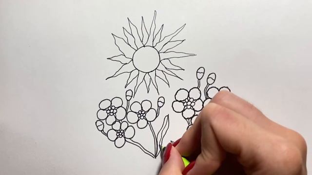 Как нарисовать Цветок НЕЗАБУДКА/Простые рисунки из простых линий смотреть онлайн