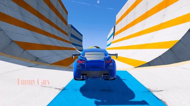 Disney Cars 3 Racing Lightning McQueen Mega Ramps Challenge Jump With Spiderman смотреть онлайн