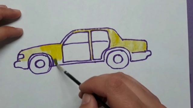 как нарисовать машину такси. how to draw a taxi car. Учимся рисовать, просто рисуем смотреть онлайн