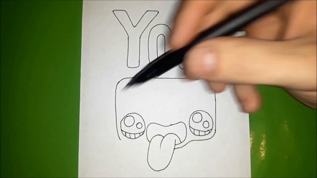Как рисовать кавайный логотип ЮТУБА / YouTube? смотреть онлайн