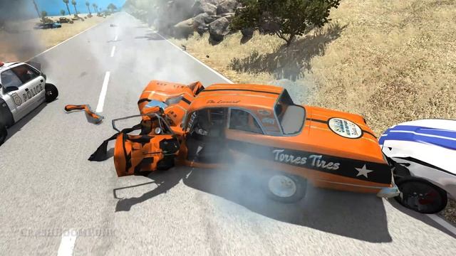Massive Spike Strip Pileup Crashes #55 – BeamNG Drive | CrashBoomPunk смотреть онлайн