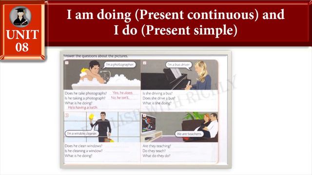 Present continuous and present simple /unit 08 / Essential Grammar book 1 смотреть онлайн