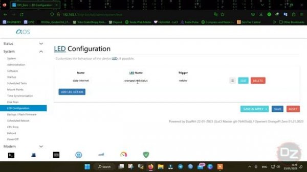 Openwrt Orange Pi Zero kernel 5.15.86 version 22.03.3