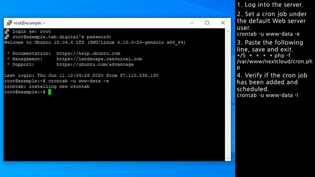 How to setup cron for Nextcloud (Recommended) смотреть онлайн